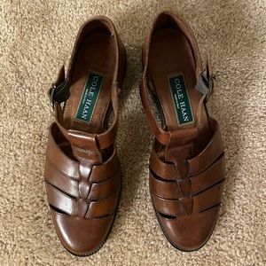 Vintage Cole Haan Leather Fisherman Flats Loafers Size 6.5